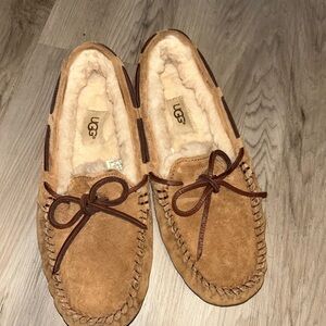 UGG Chestnut Suede Moccasin Slippers